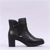 Rieker Strap Detail Block Heel Boot - Dark Brown